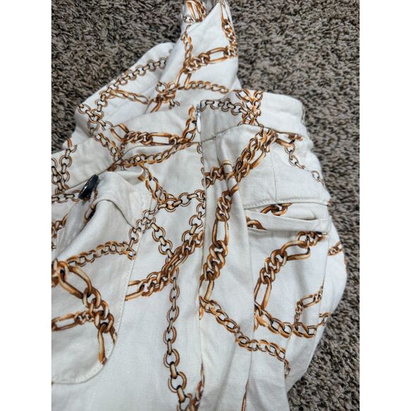 Maeve Anthropologie Linen Blend Palazzo Pants Womens Sz 4 Wide Leg Chain Print - Picture 12 of 15
